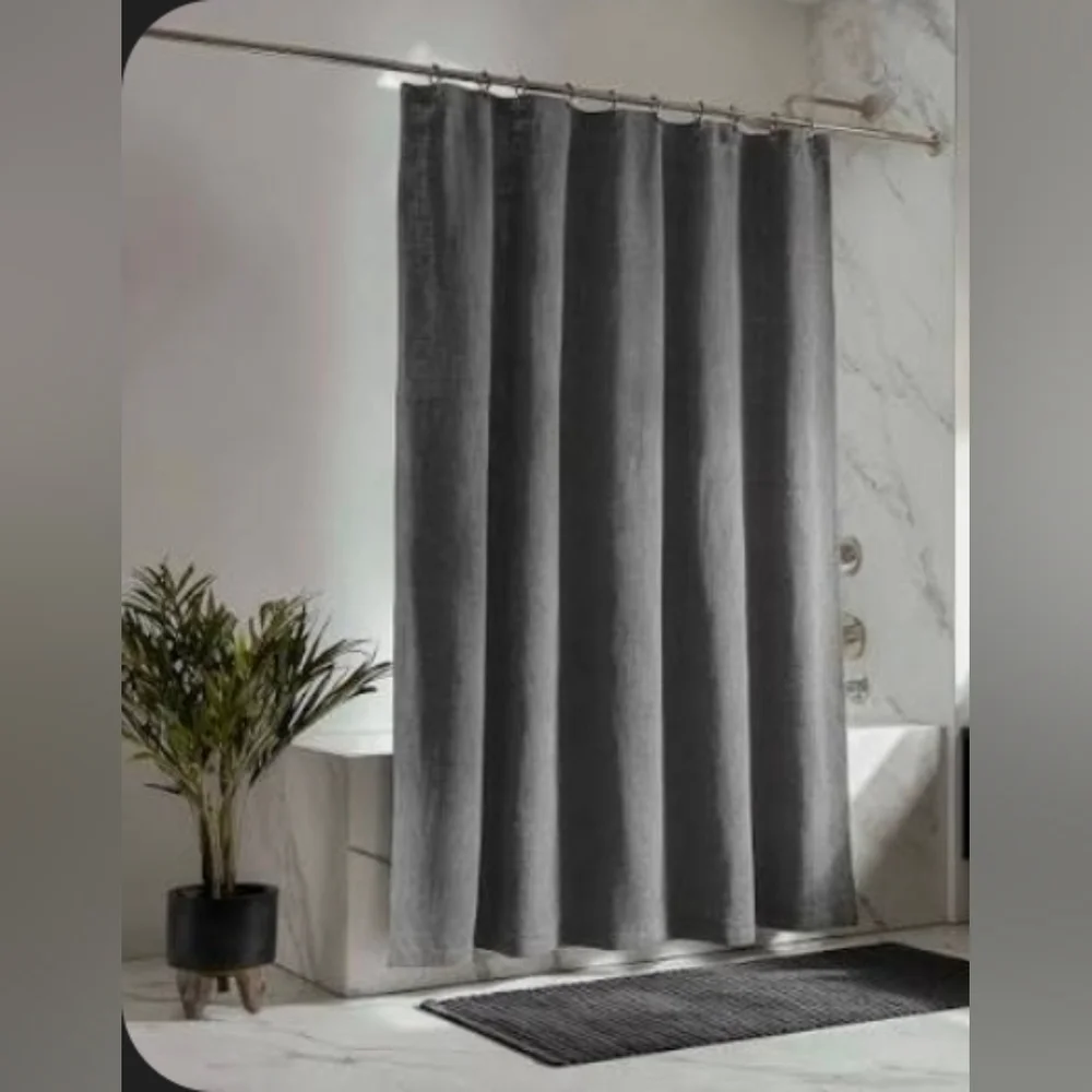 Jolilight Gray linen shower curtain 72x72 inches.